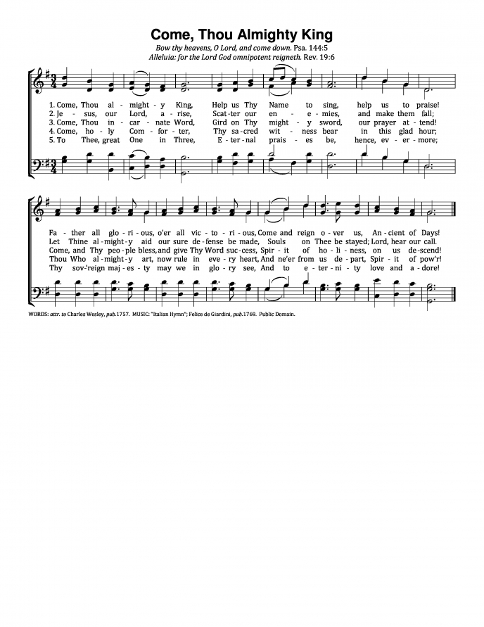 Come Thou Almighty King Countryhymns Com Come now, incarnate word, who for us death endured. come thou almighty king countryhymns com